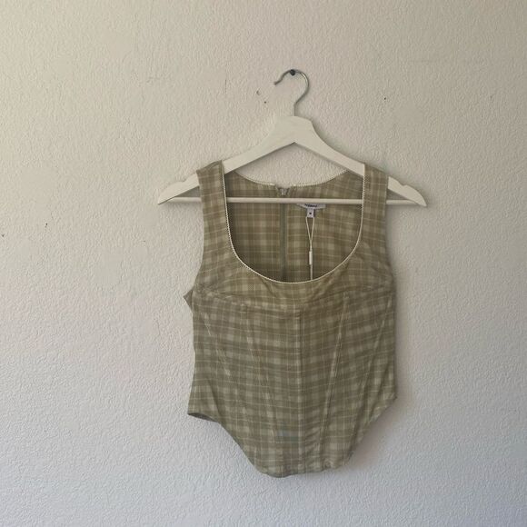 Miaou Campbell Corset Green Plaid Medium - Picture 1 of 4